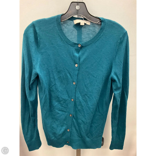 Sweater Cardigan By Loft In Teal, Size: M