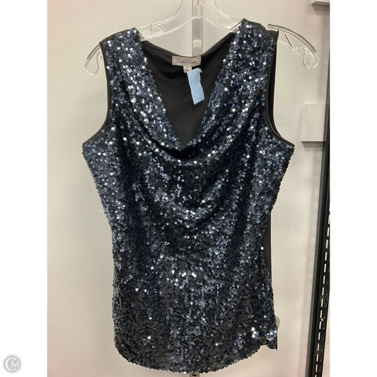 Top Sleeveless By Calvin Klein In Black & Blue, Size: M
