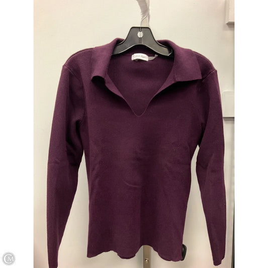 Top Long Sleeve By Calvin Klein In Purple, Size: Xl