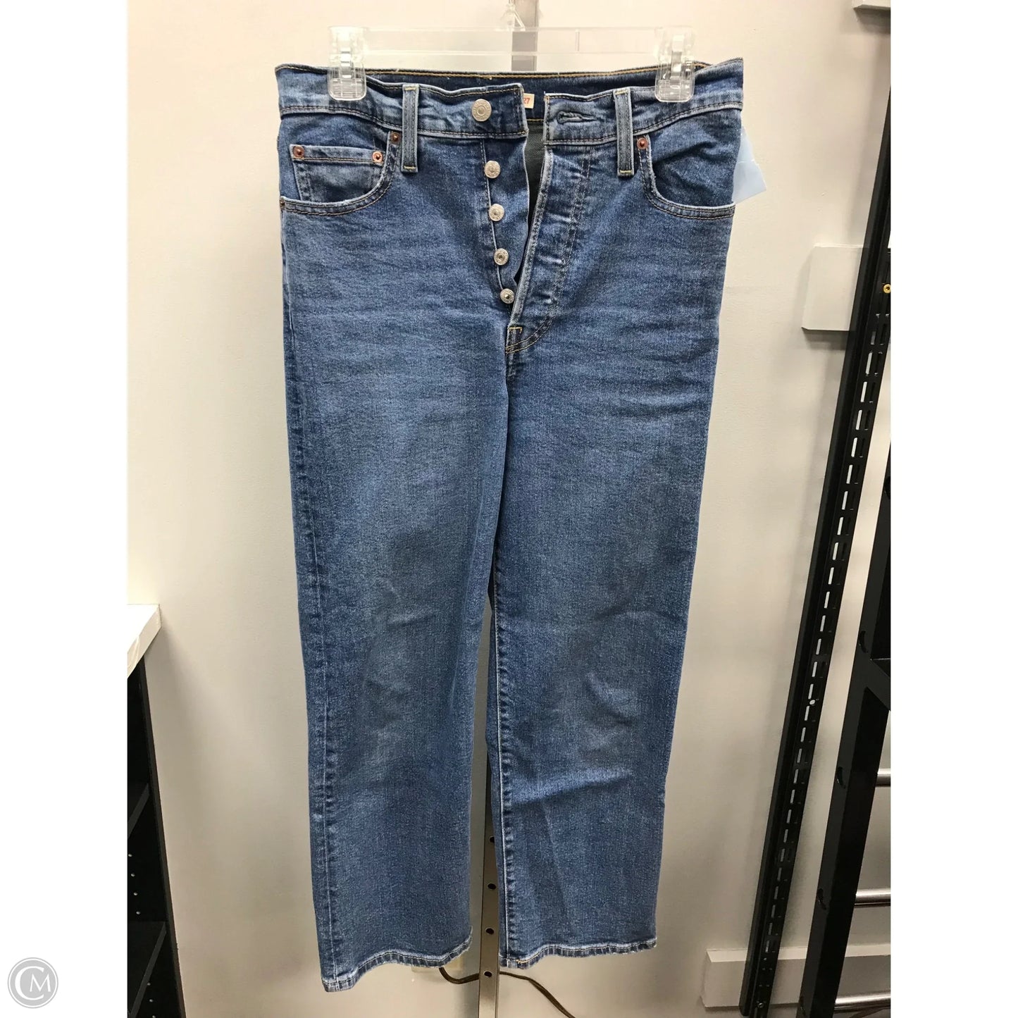 Jeans Straight By Levis In Blue Denim, Size: 4