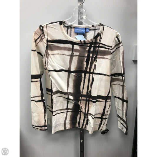 Top Long Sleeve Basic By Simply Vera In Brown & Cream, Size: M