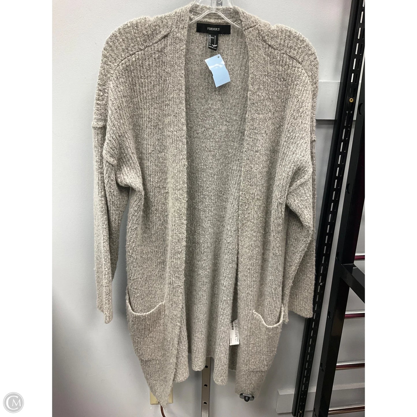 Sweater Cardigan By Forever 21 In Taupe, Size: S