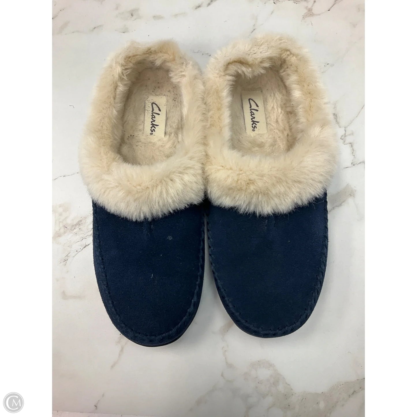 Slippers By Clarks In Navy, Size: 8