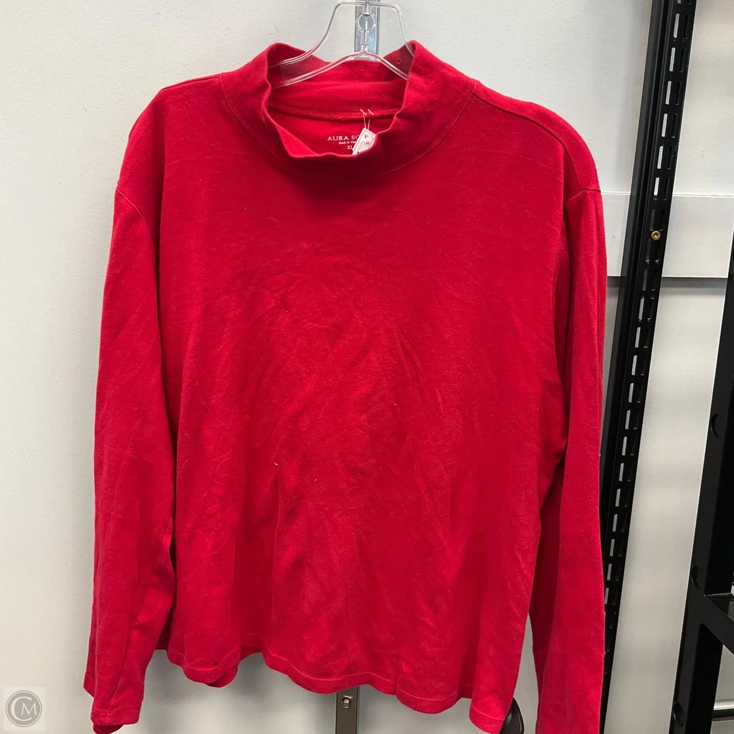 Top Long Sleeve Basic By Laura Scott In Red, Size: Xl