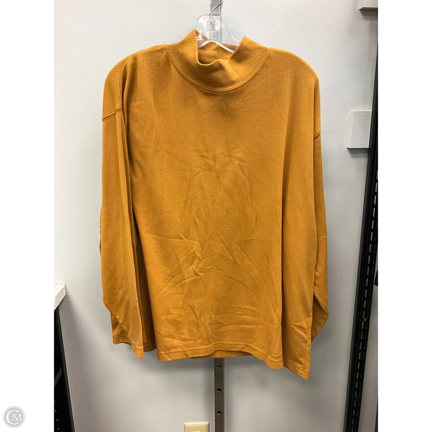 Top Long Sleeve By Clothes Mentor In Gold, Size: 2x