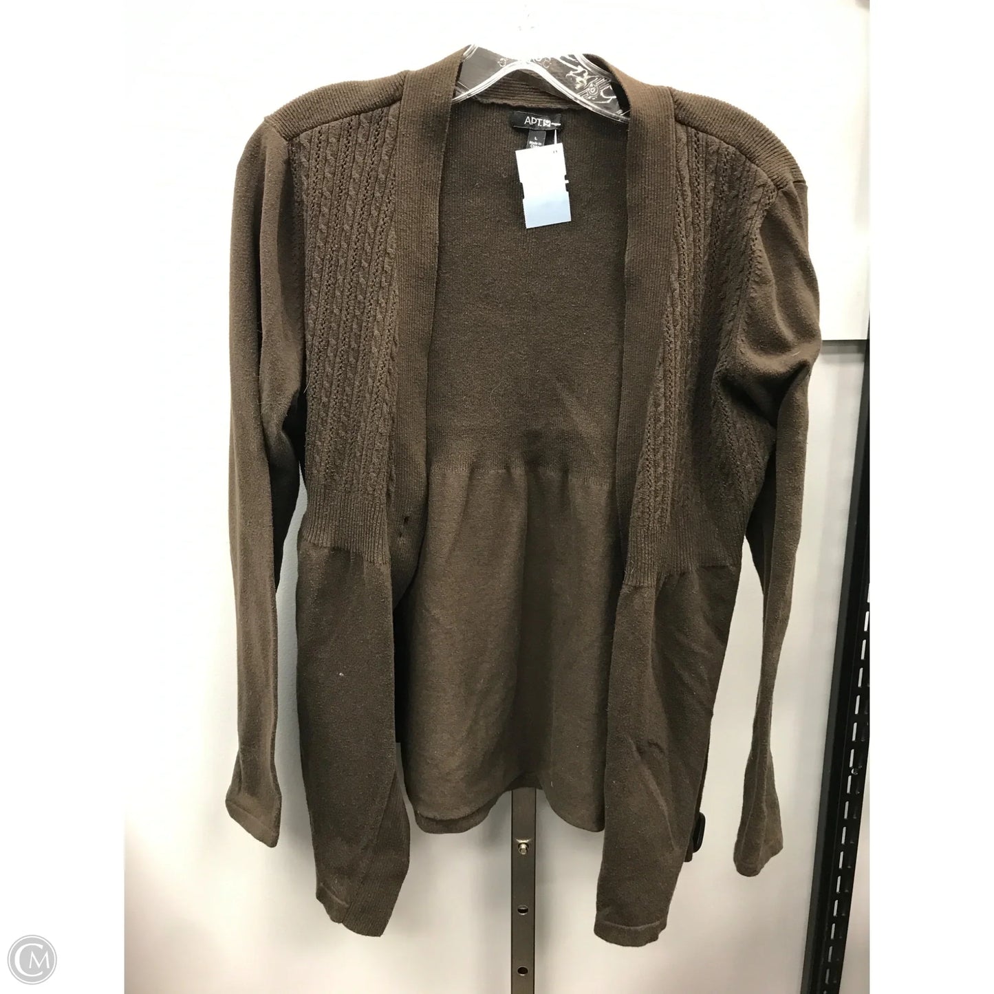 Sweater Cardigan By Apt 9 In Brown, Size: L