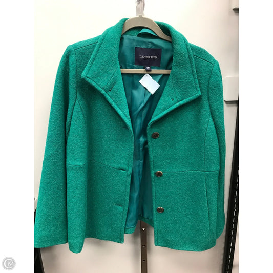 Coat Peacoat By Lands End In Green, Size: 12p