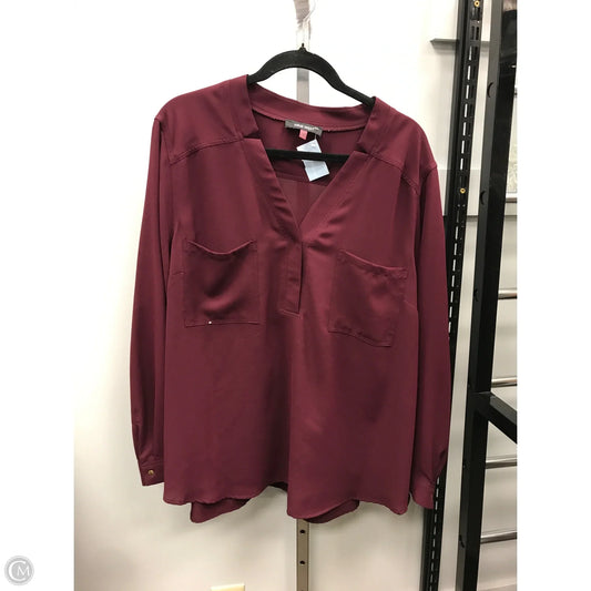 Top 3/4 Sleeve By Nine West In Maroon, Size: 2x