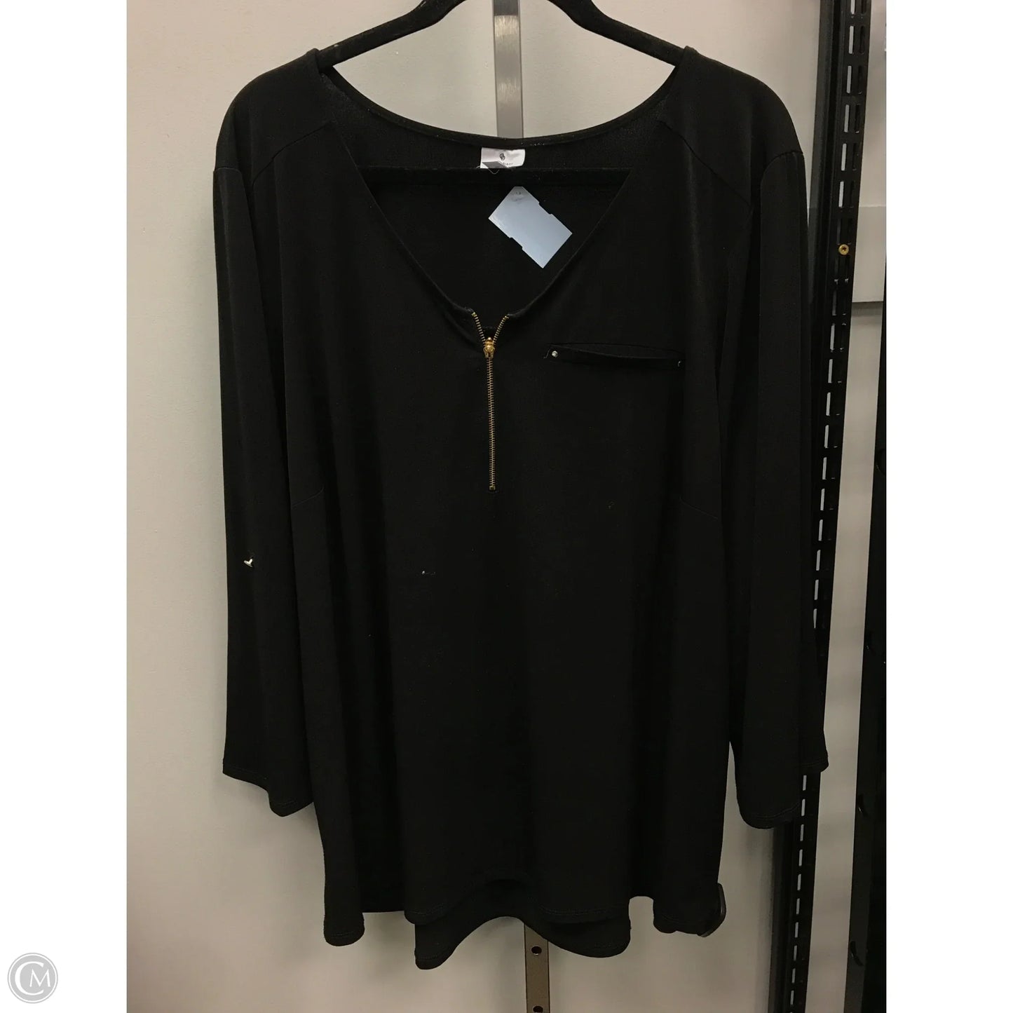 Top 3/4 Sleeve By Dressbarn In Black, Size: 2x