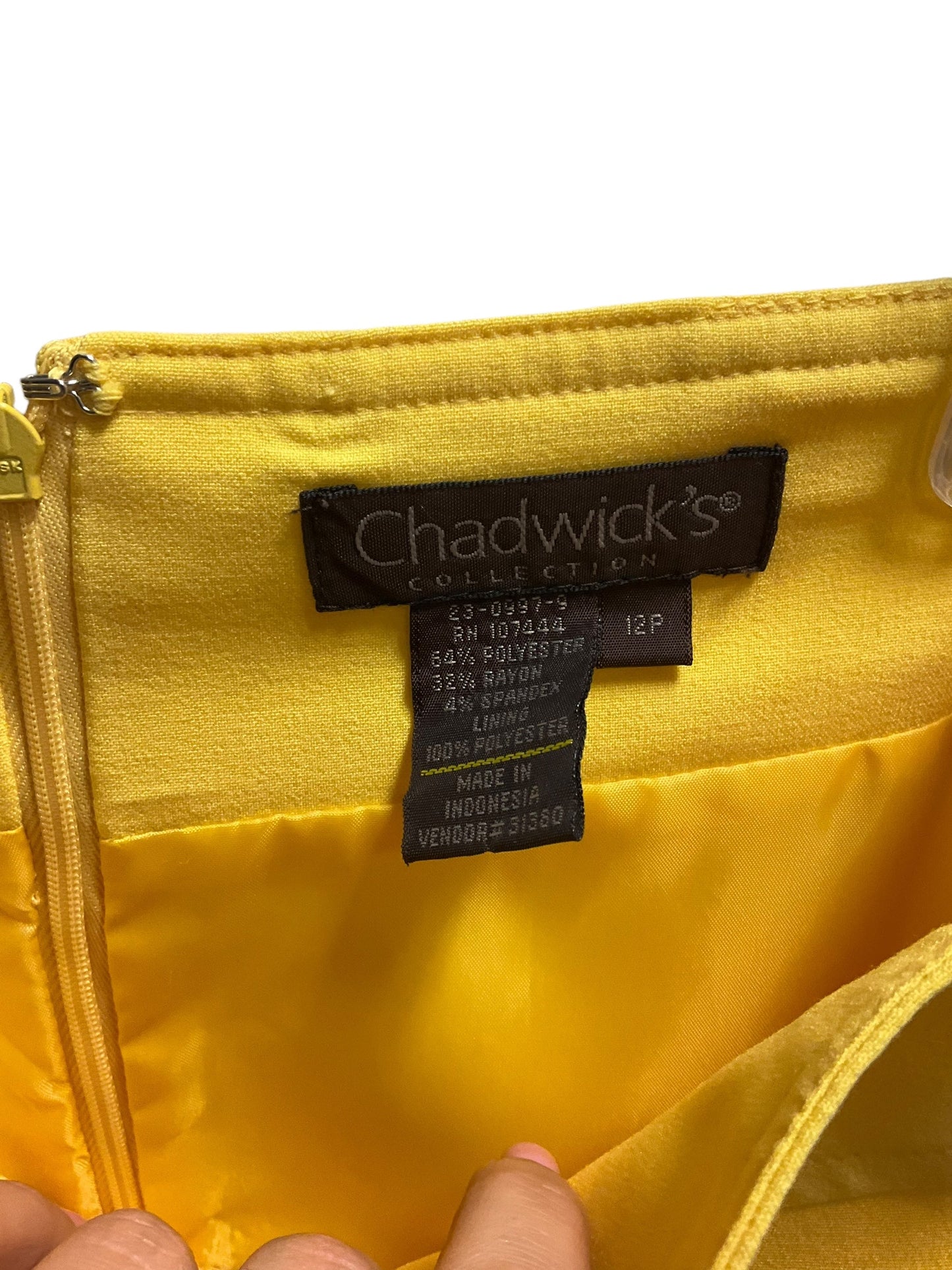 Yellow Skirt Midi Chadwicks, Size 12petite