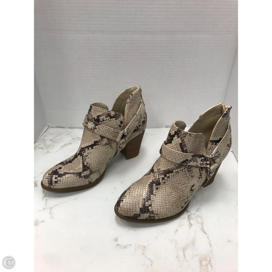 Boots Ankle Heels By Fergalicious In Snakeskin Print, Size: 8