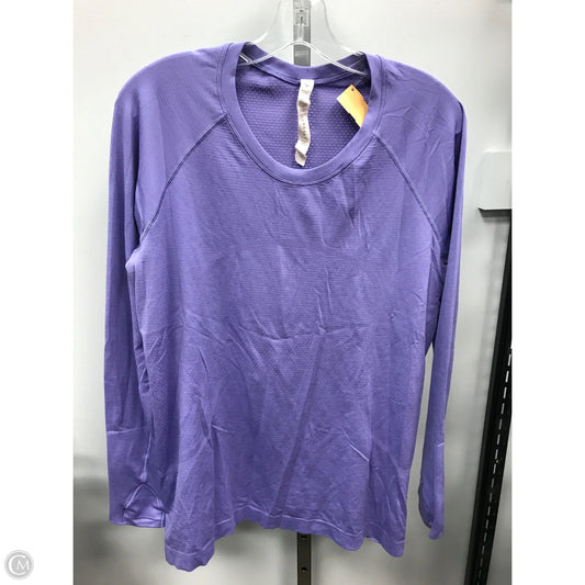 Athletic Top Long Sleeve Collar By Lululemon In Purple, Size: 12