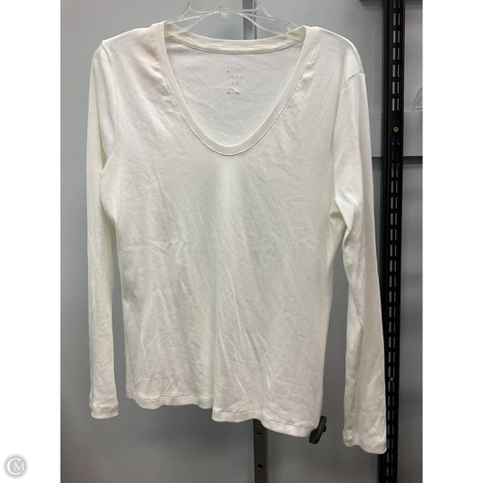 Top Long Sleeve Basic By A New Day In Cream, Size: L