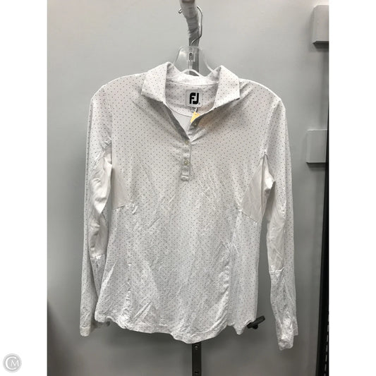 Athletic Top Long Sleeve Collar By Clothes Mentor In Polkadot Pattern, Size: S