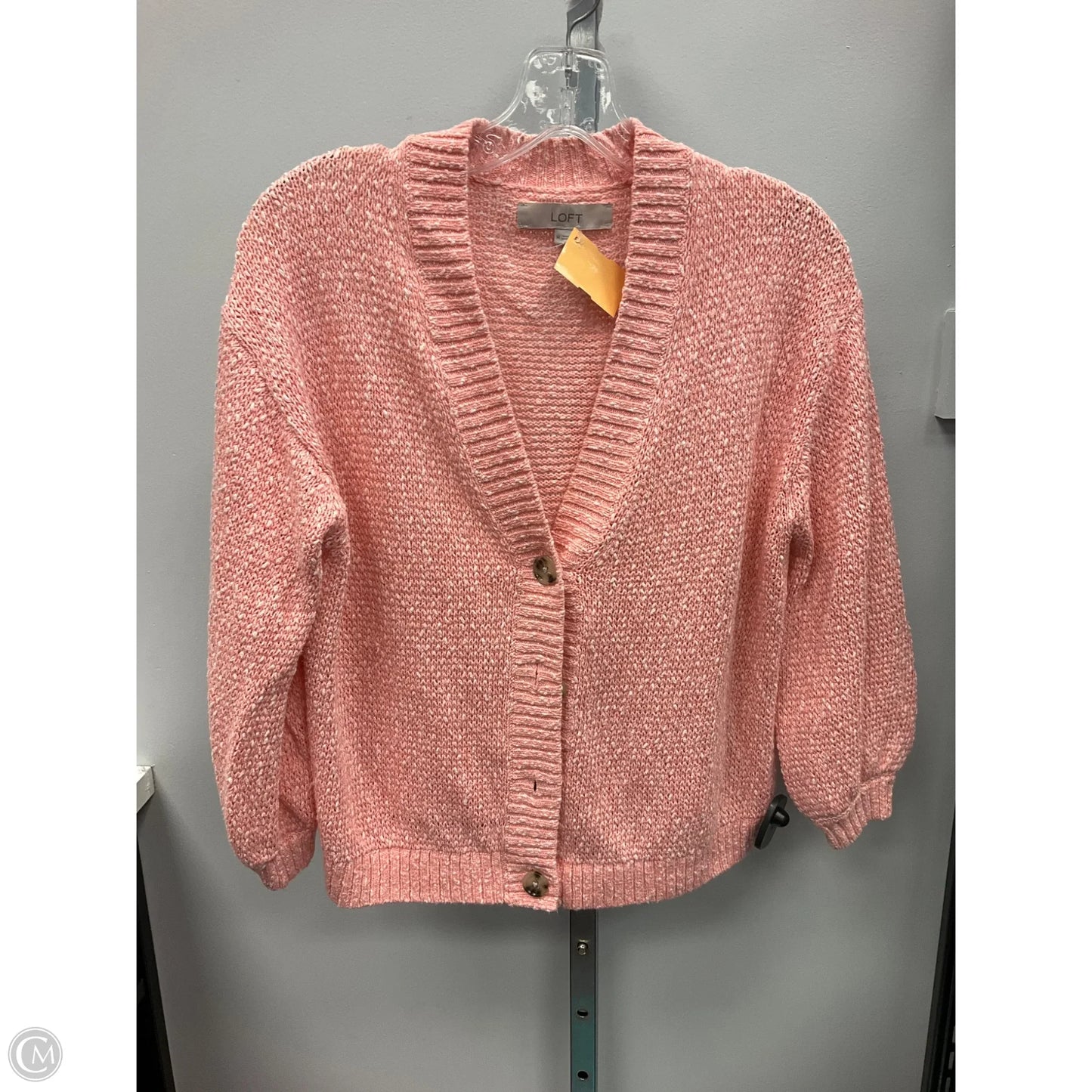 Sweater Cardigan By Loft In Pink, Size: M