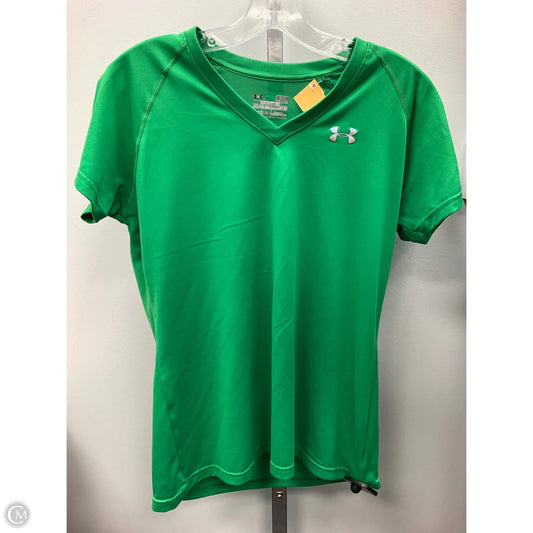 Athletic Top Short Sleeve By Under Armour In Green, Size: M