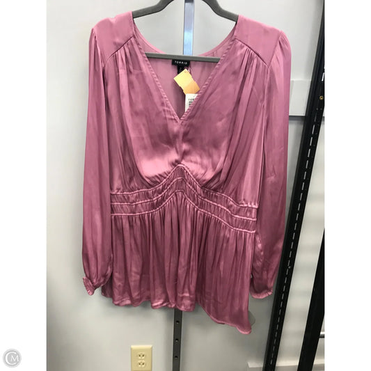 Top Long Sleeve By Torrid In Pink, Size: 2x