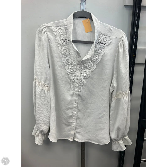 Top Long Sleeve By Currants In White, Size: Xl