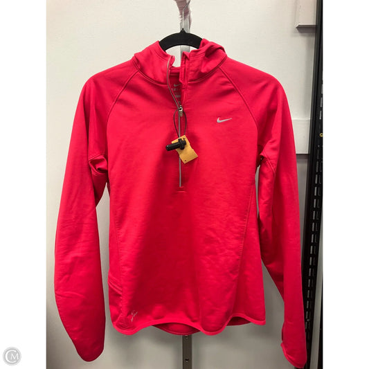 Athletic Top Long Sleeve Hoodie By Nike Apparel In Pink, Size: M