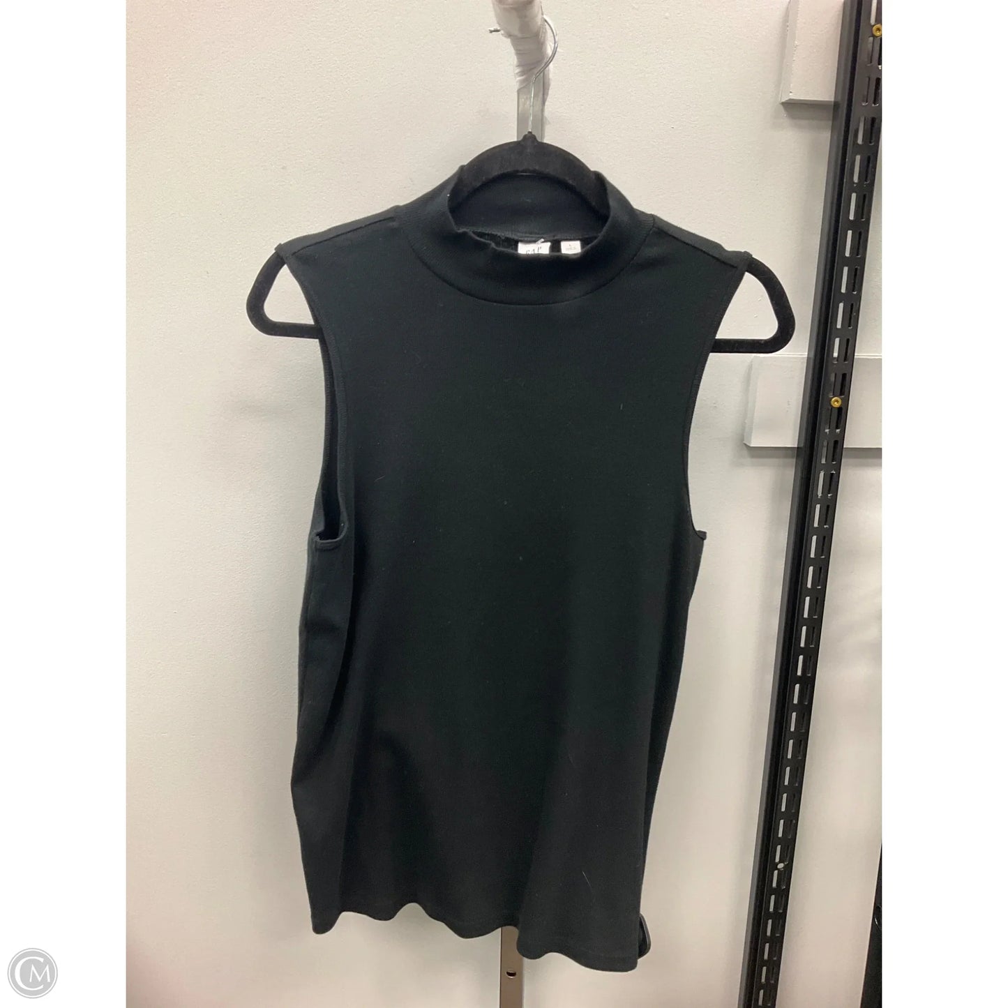 Top Sleeveless By Gap In Black, Size: L
