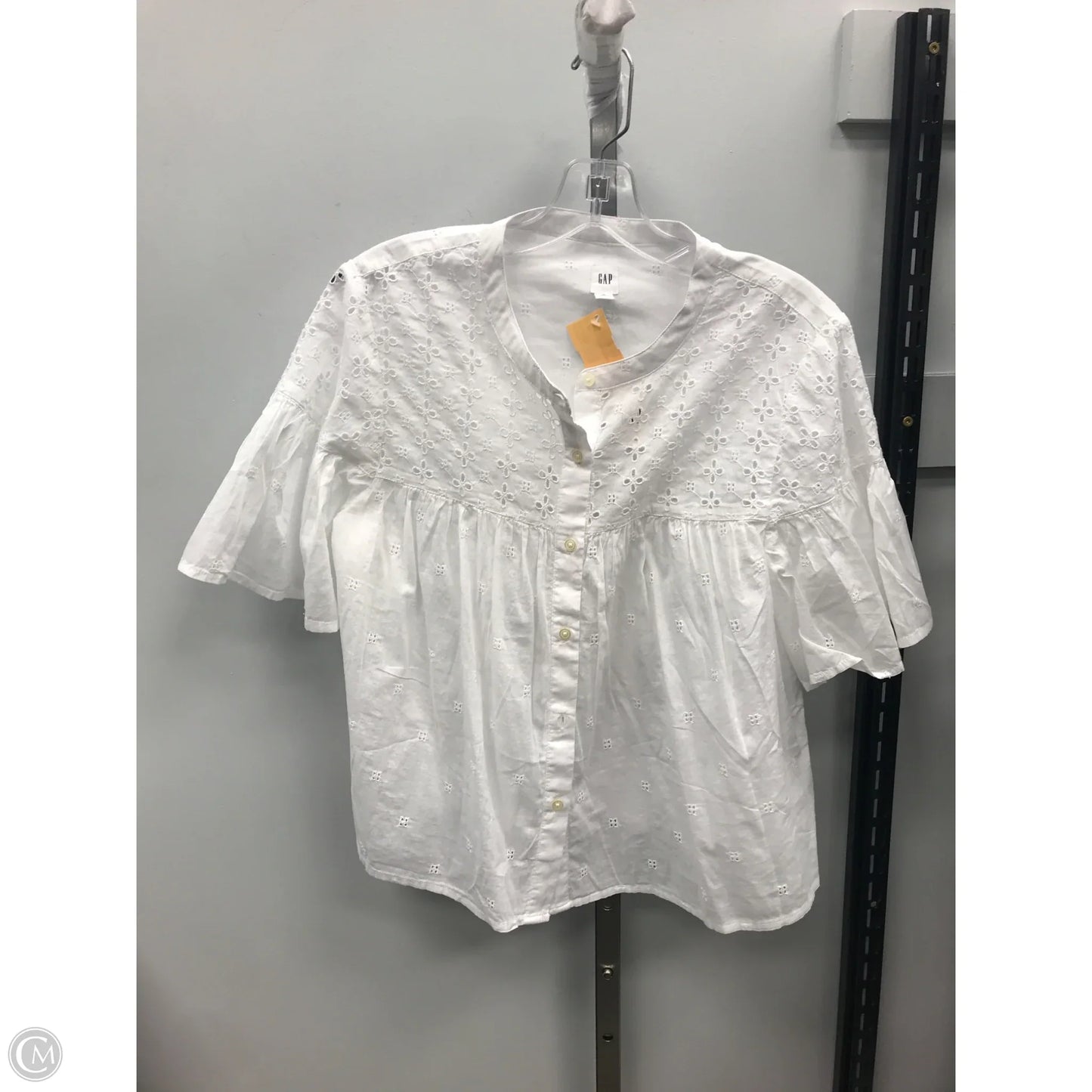 Top Short Sleeve By Gap In White, Size: S