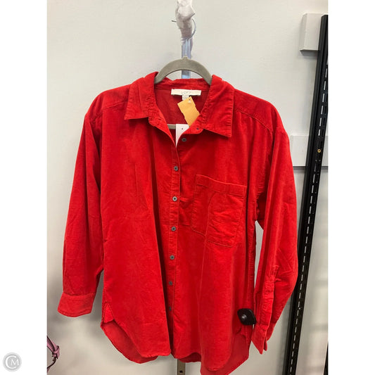 Top Long Sleeve By Loft In Red, Size: S