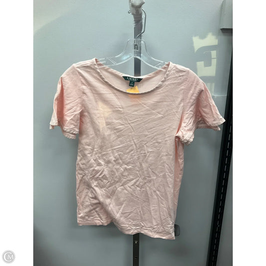 Top Short Sleeve By Lauren By Ralph Lauren In Pink, Size: S