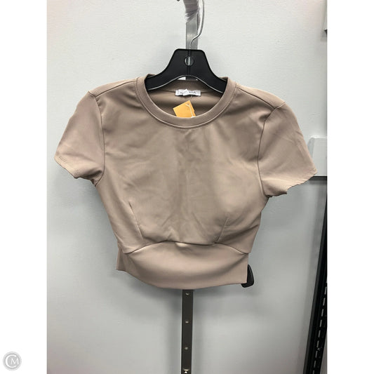 Top Short Sleeve By White Birch In Taupe, Size: S