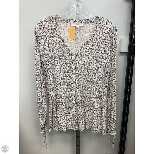Top Long Sleeve By Loft In Floral Print, Size: S