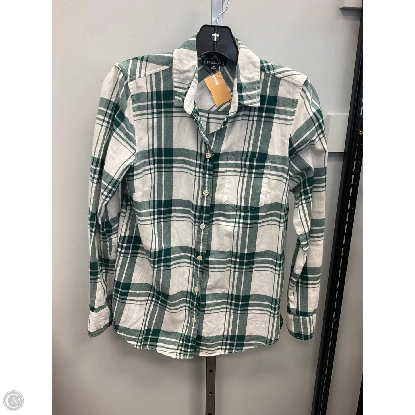 Top Long Sleeve By J. Crew In Plaid Pattern, Size: Xs