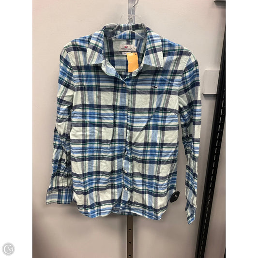 Top Long Sleeve By Vineyard Vines In Plaid Pattern, Size: 2