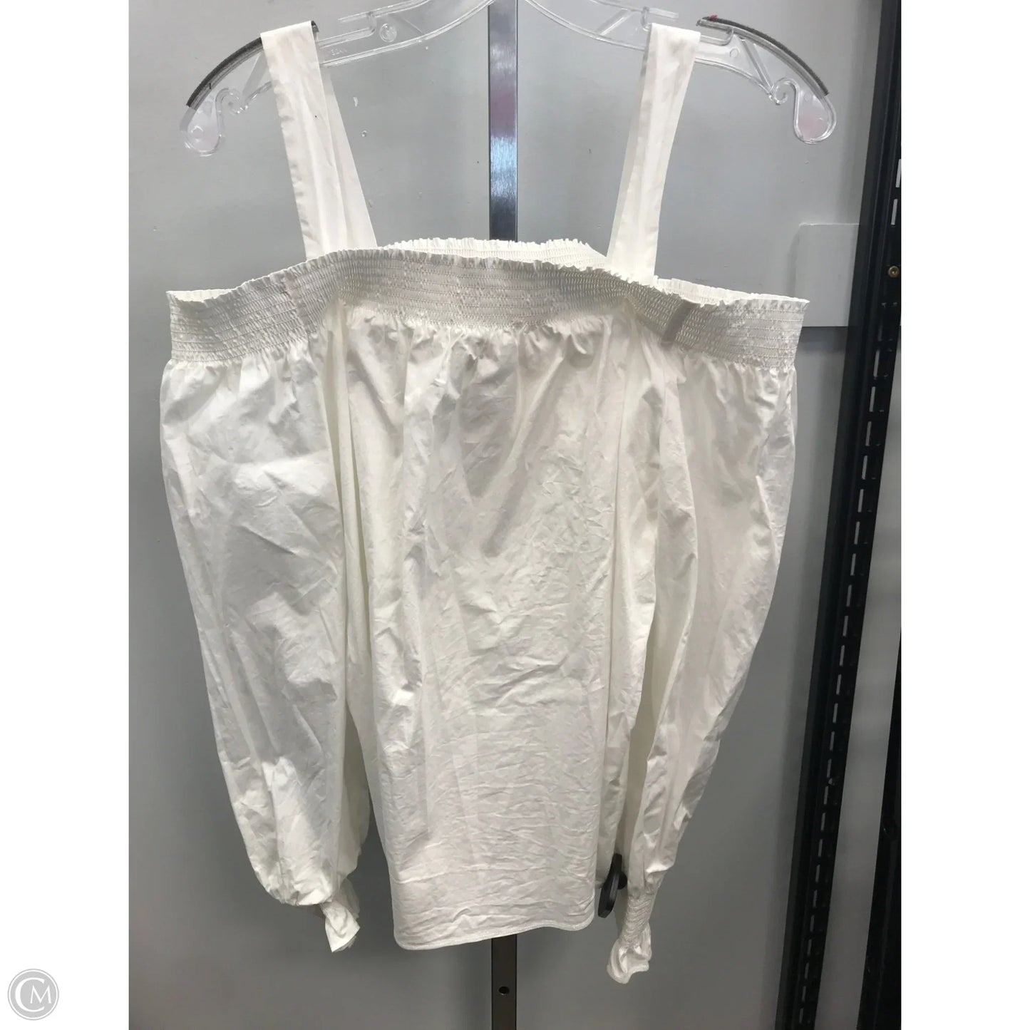 Top Long Sleeve By Loft In White, Size: L