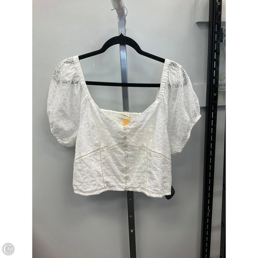 Top Short Sleeve By Lucky Brand In White, Size: Xl