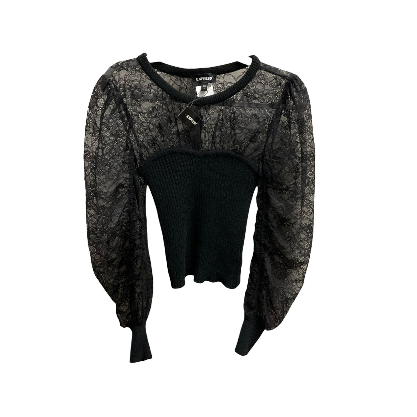 Top Long Sleeve By Express In Black, Size: S