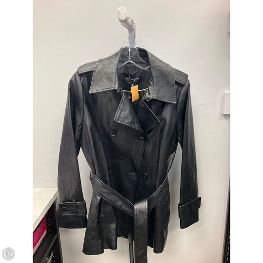 Jacket Leather By Bcbgmaxazria In Black, Size: S