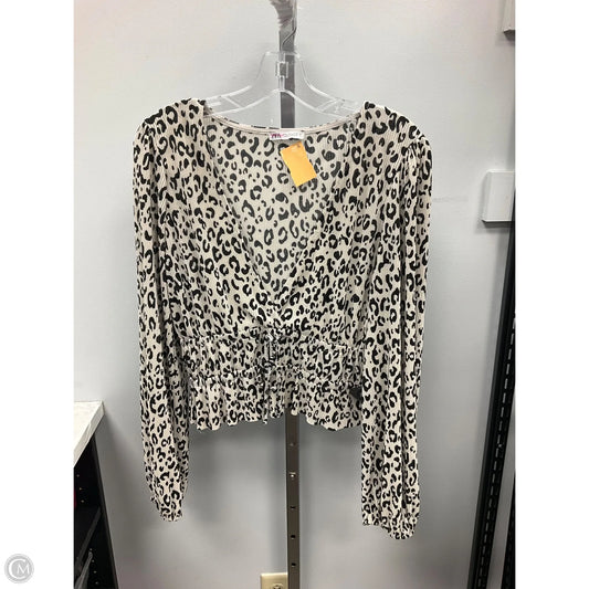 Top Long Sleeve By Zara In Animal Print, Size: L