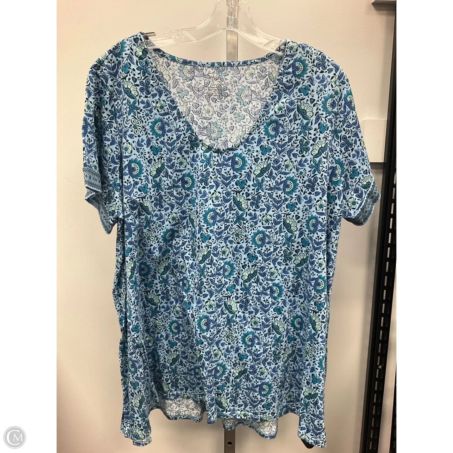 Top Short Sleeve Basic By Pure Jill In Blue, Size: Xl
