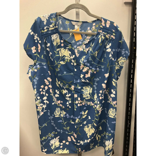 Top Short Sleeve By Croft And Barrow In Blue, Size: 1x