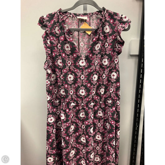 Dress Casual Midi By Loft In Floral Print, Size: Xl