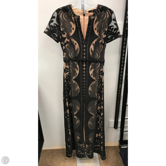 Dress Party Long By Bcbgmaxazria In Black & Cream, Size: 0