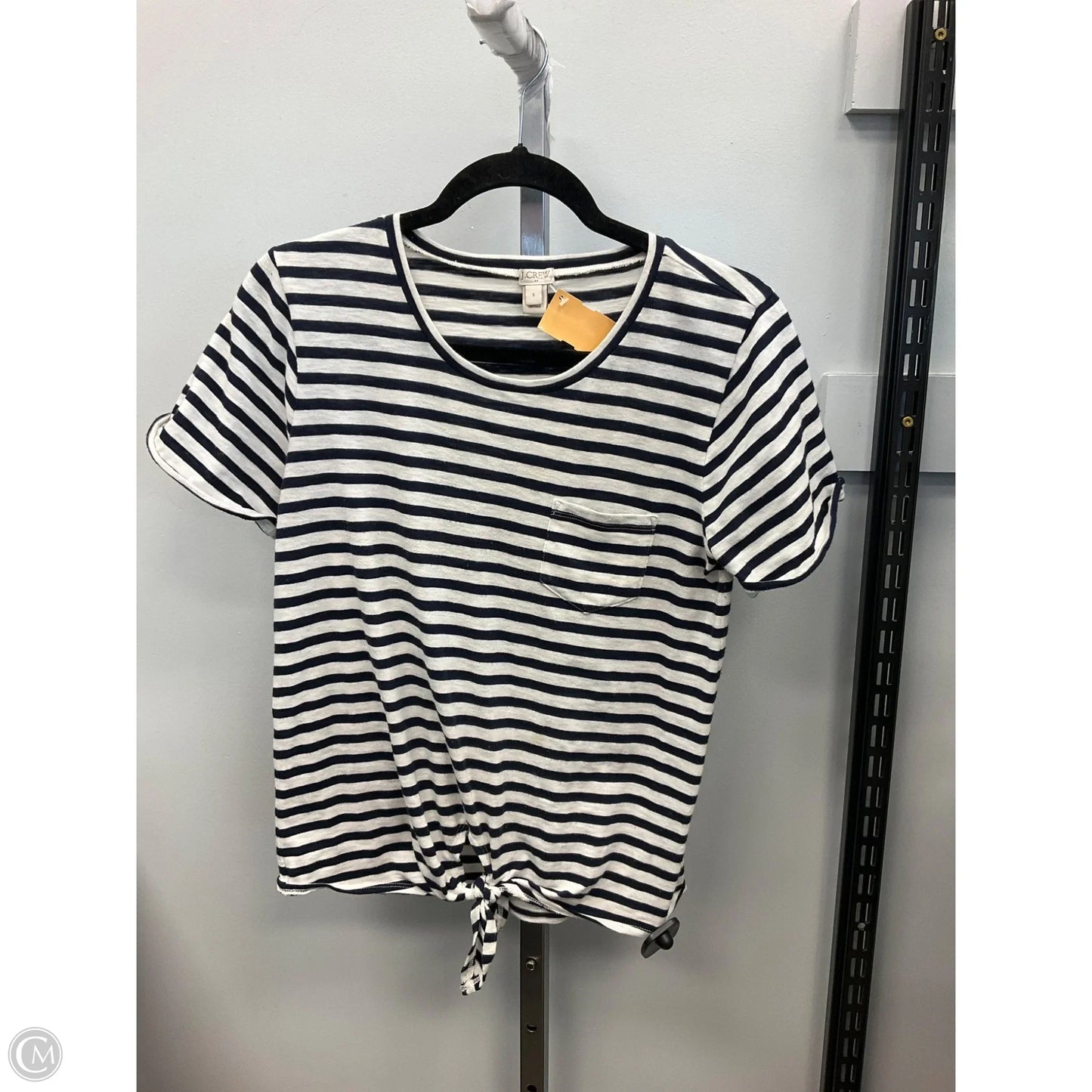 Top Short Sleeve Basic By J. Crew In Striped Pattern, Size: S