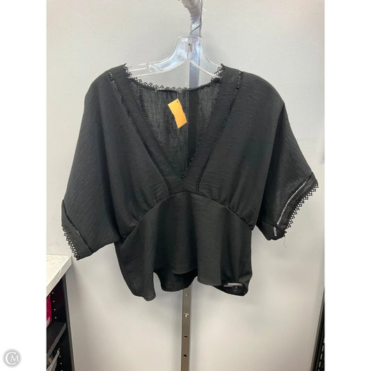 Top Short Sleeve By Zara In Black, Size: S