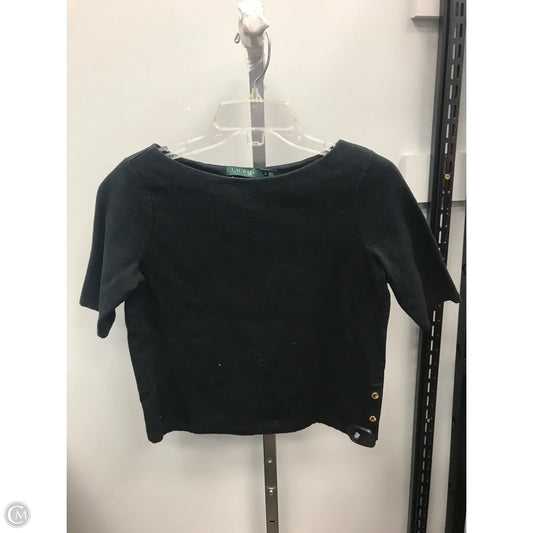 Top Short Sleeve By Lauren By Ralph Lauren In Black, Size: S