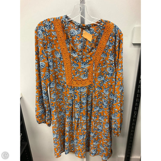 Dress Casual Short By Staccato In Blue & Brown, Size: M