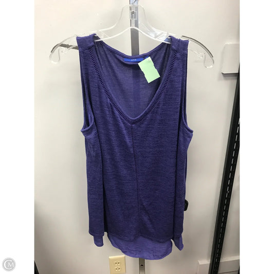 Top Sleeveless By Apt 9 In Purple, Size: L