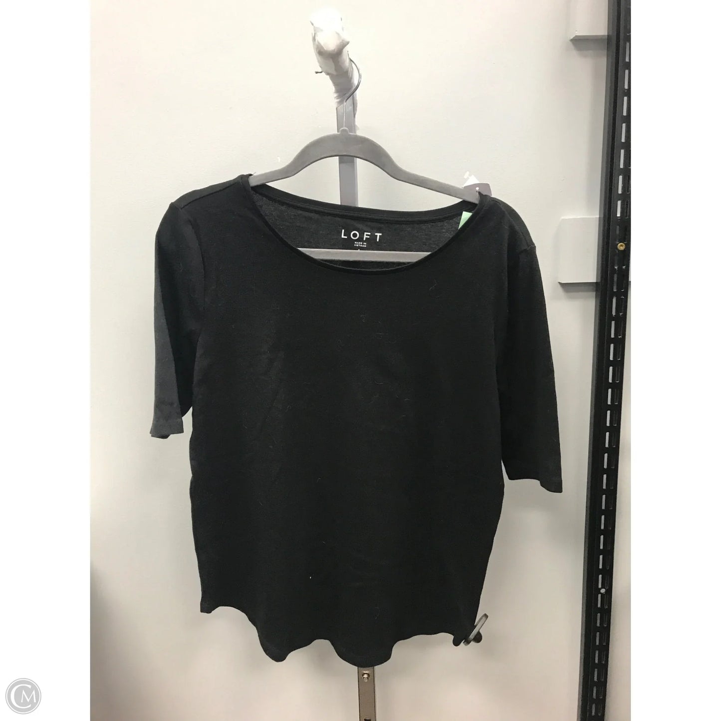 Top Short Sleeve Basic By Loft In Black, Size: L