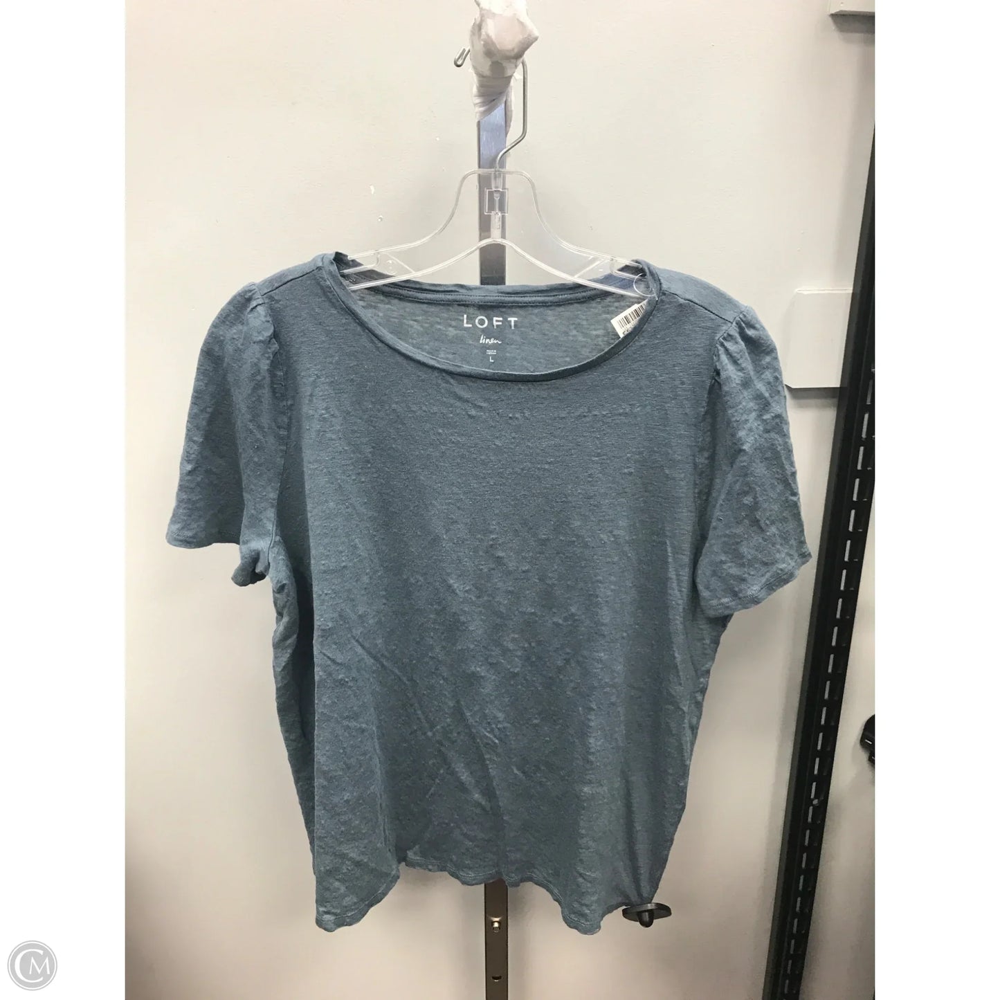 Top Short Sleeve Basic By Loft In Blue, Size: L