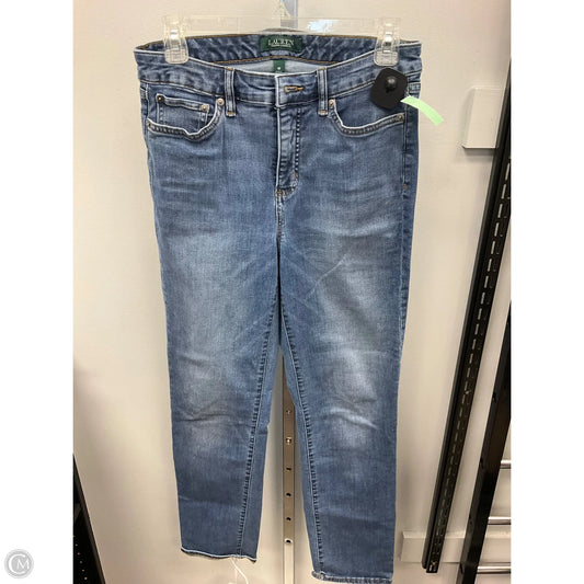 Jeans Straight By Lauren By Ralph Lauren In Blue Denim, Size: 10