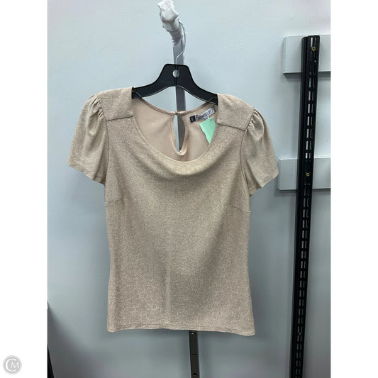 Top Short Sleeve By Jennifer Lopez In Cream & Silver, Size: S