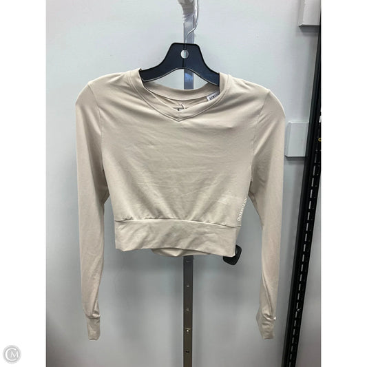 Athletic Top Long Sleeve Crewneck By Gym Shark In Taupe, Size: S